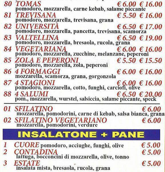 Menu di Bella Italia 2 