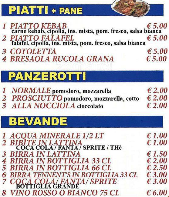 Menu di Bella Italia 2 