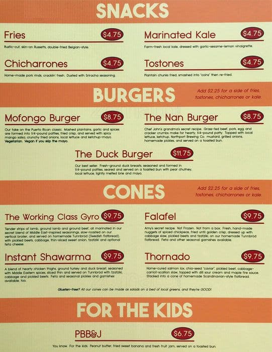 Menu at Earth Wind & Fryer, Northport