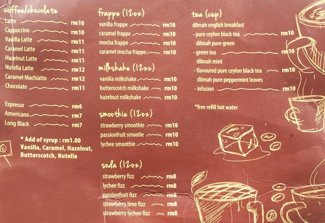 Cloud Coffee Menu Menu For Cloud Coffee Bangsar Baru Kuala Lumpur