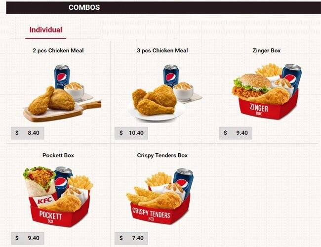 KFC メニュー
