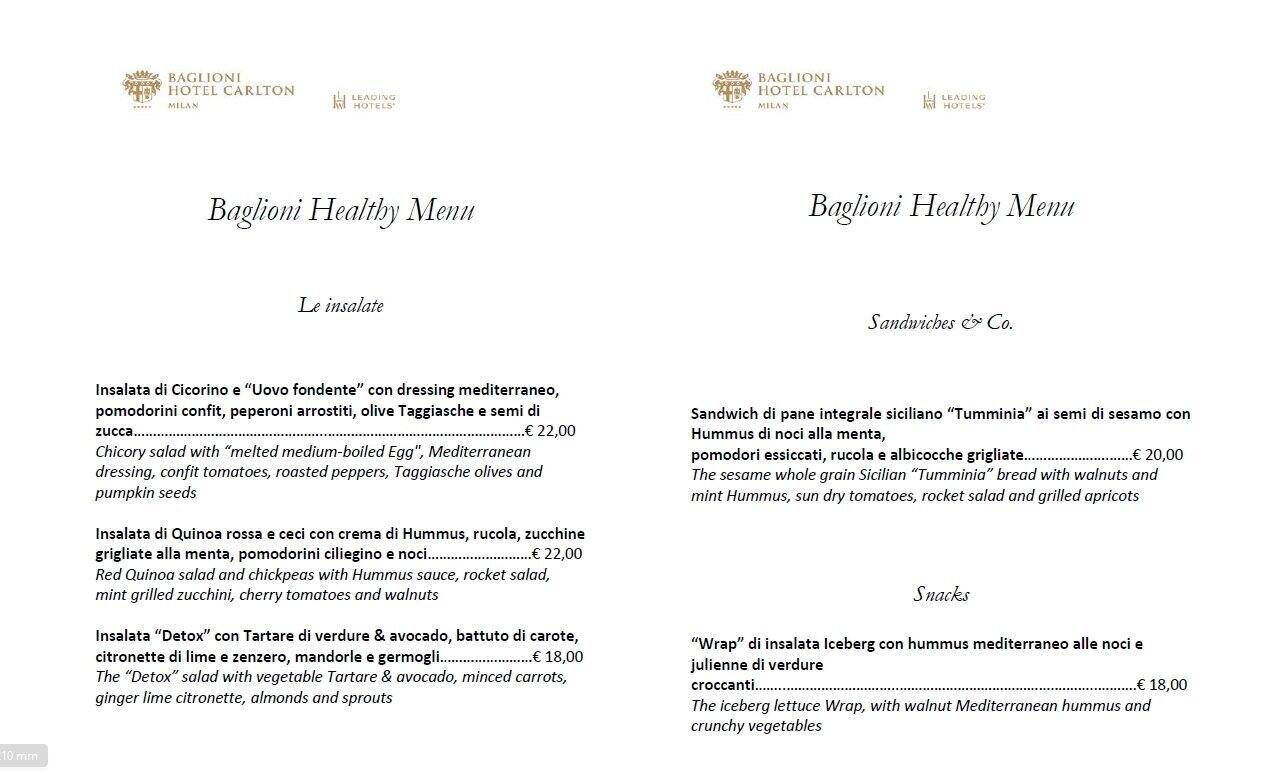 Menu di Caffè Baglioni & Terrace 