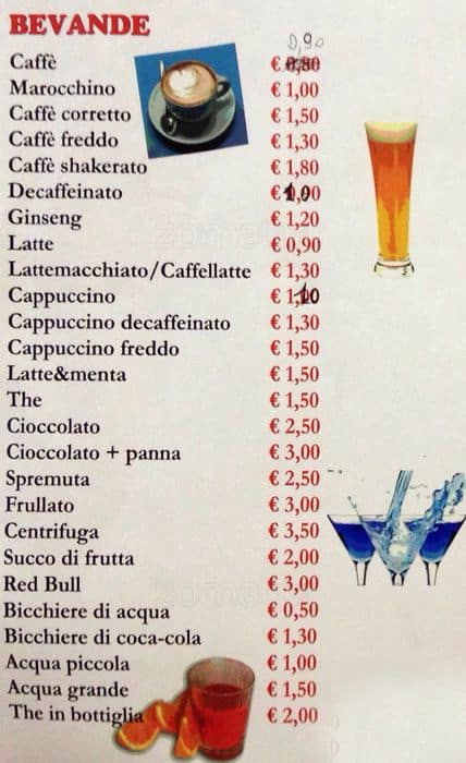 Menu di Caffè Testaccio 