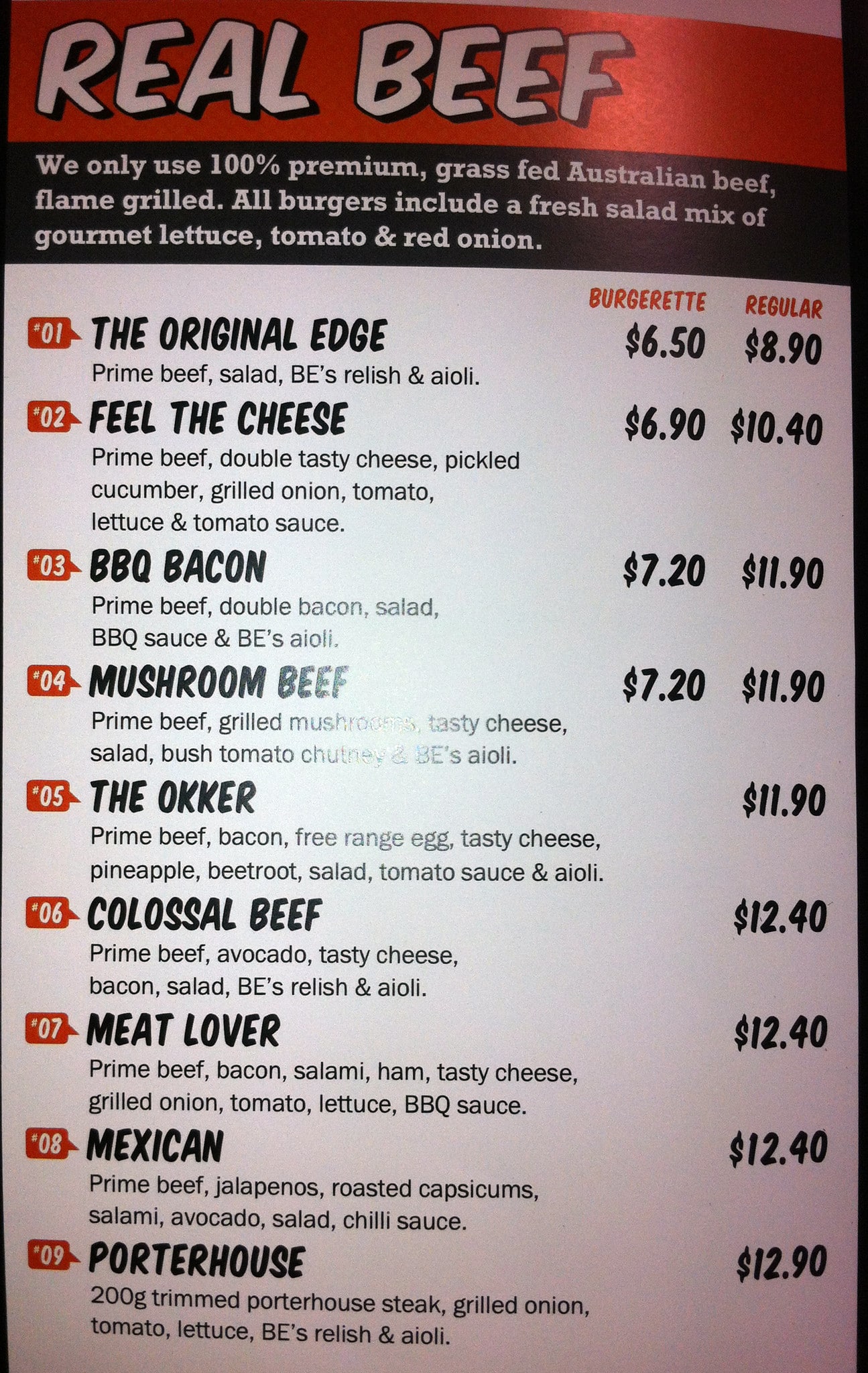 Burger Edge Waterford Shopping Centre Menu Urbanspoon/Zomato
