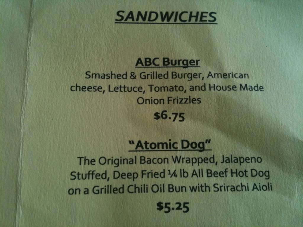 Carta de ABC the Tavern