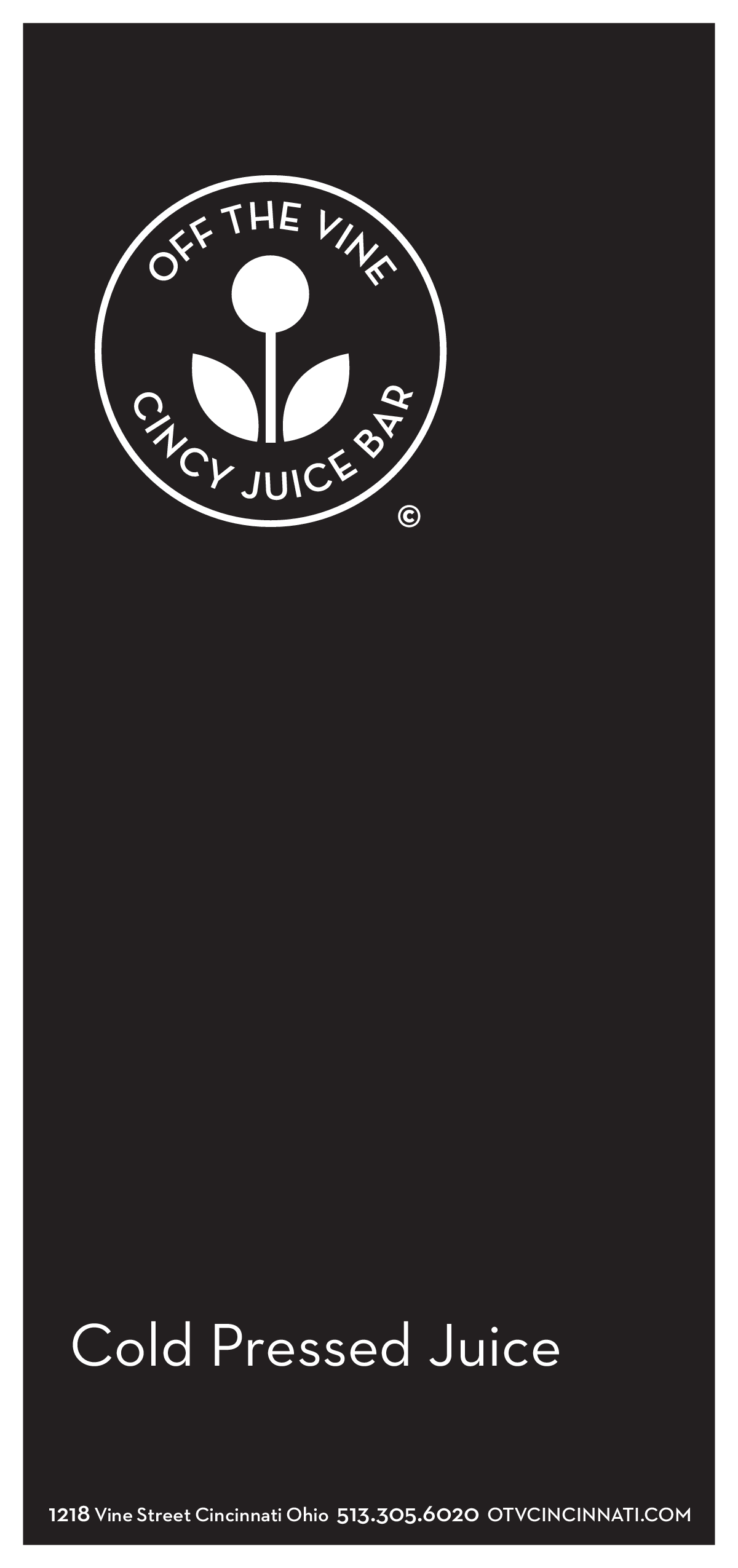 Off the Vine Juice Bar Menu, Menu for Off the Vine Juice Bar, Overthe