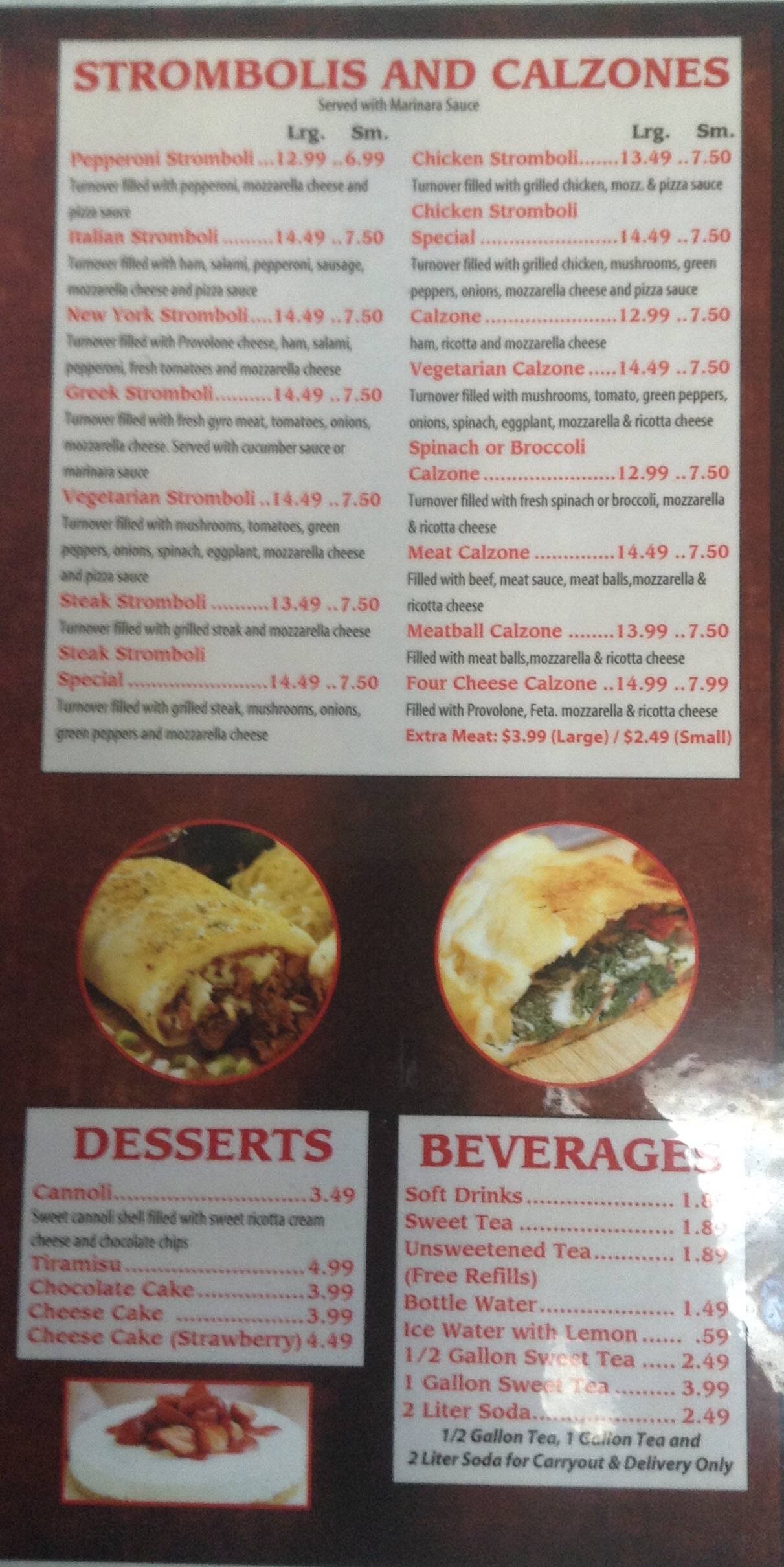 Illiano's Pizza Italian Family Menu Urbanspoon/Zomato