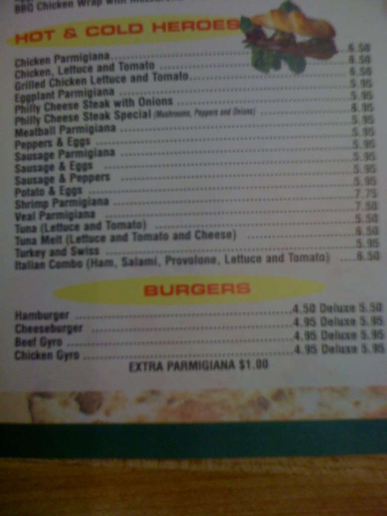 Menu at Michelangelo's Pizza pizzeria, Yonkers