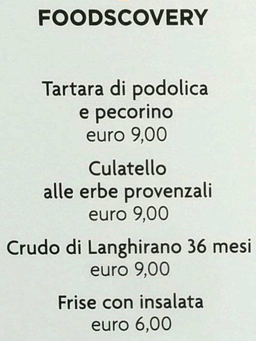 Menu di Foodscovery 