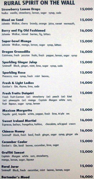 Rural menu