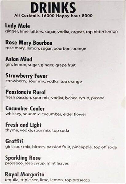 Rural menu