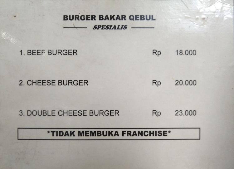 Burger Bakar Qebul Pasar Minggu Jakarta Zomato