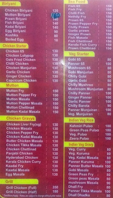 Chicken Kitchen Menu Menu For Chicken Kitchen Chengalpattu Chennai