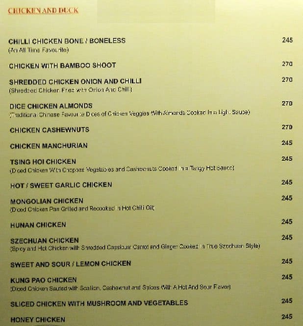 Waldorf Restaurant and Bar menu