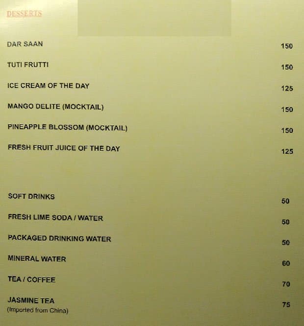 Waldorf Restaurant and Bar menu