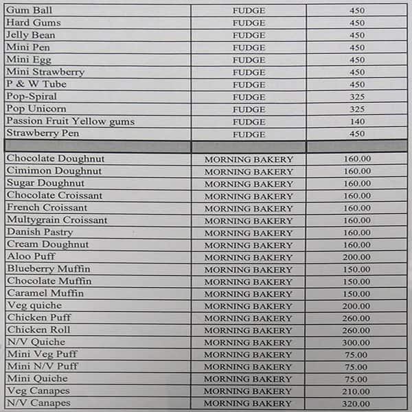 The Lodhi menu