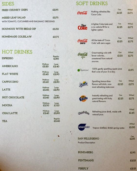 Menu at Rock Salt Cafe, Edinburgh