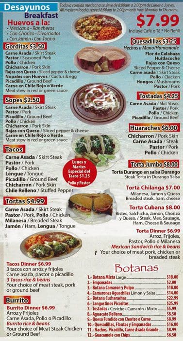 Marisqueria Los Cabos Menu, Menu for Marisqueria Los Cabos, Portage ...