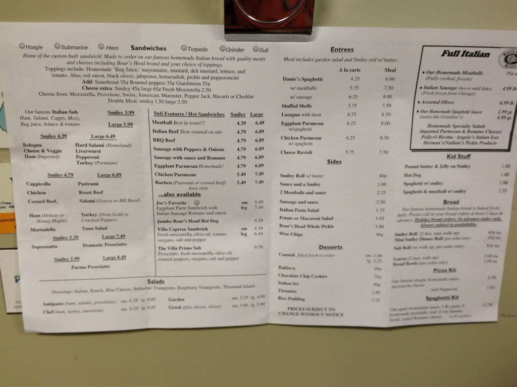 Villa Deli Menu, Menu for Villa Deli, Deer Valley, Phoenix - Urbanspoon ...