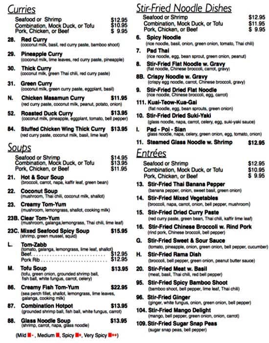 Bangkok Thai Deli Menu, Menu for Bangkok Thai Deli, SummitUniversity