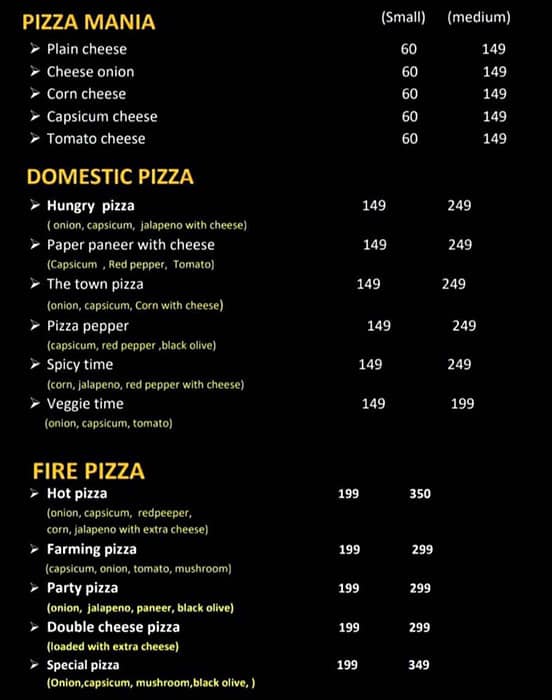 Menu of Pizza Special - Standard 2X Topping Flavours, Durga Puri, New Delhi