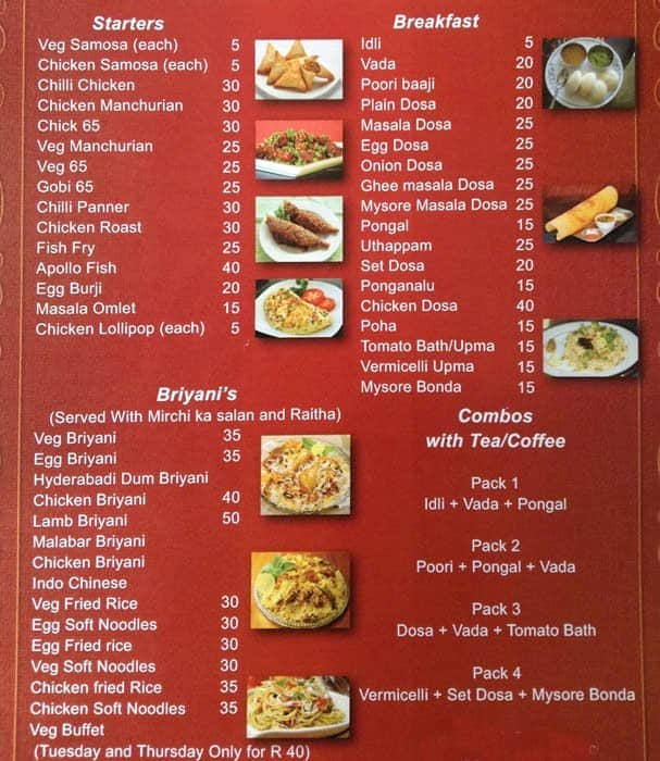 Ruchi Menu, Menu for Ruchi, Marshalltown, Inner City - Zomato SA