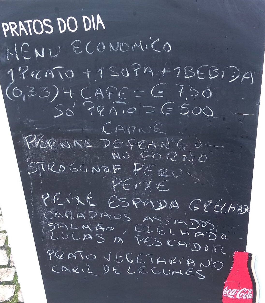 O Pato menu