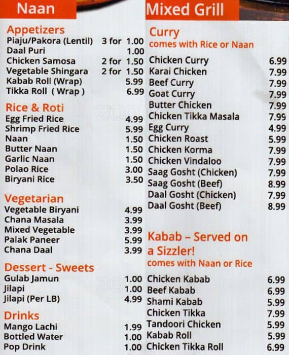 Adi Biriyani & Kabab House Menu Urbanspoon/Zomato