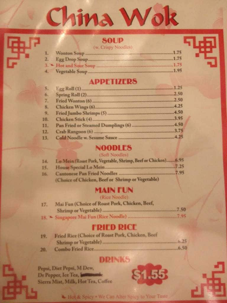 China Wok Restaurant Menu Menu For China Wok Restaurant Hebron 