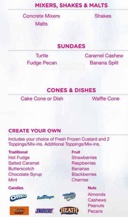 Menu at Culver's fast food, Richmond, Lantern Ridge Dr