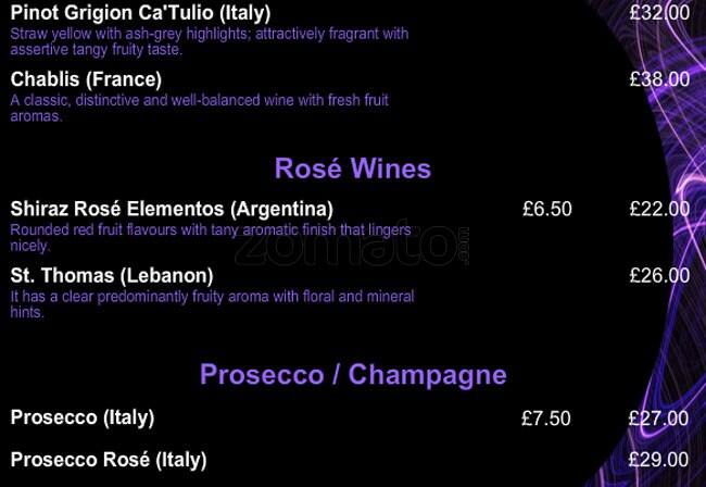 Palmyra Restaurant menu