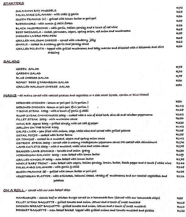 fireside restaurant menu