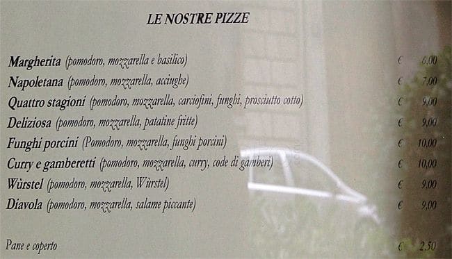 Menu di Belluccio's 