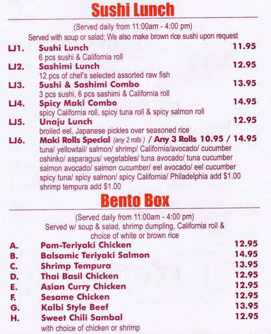 Menu at Lilli and Loo restaurant, West New York