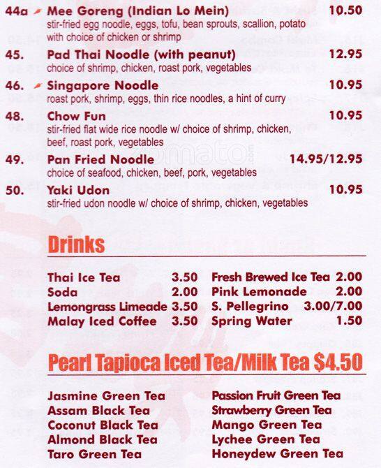 Menu at Lilli and Loo restaurant, West New York