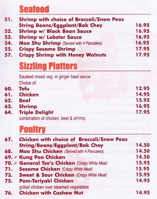 Menu at Lilli and Loo restaurant, West New York