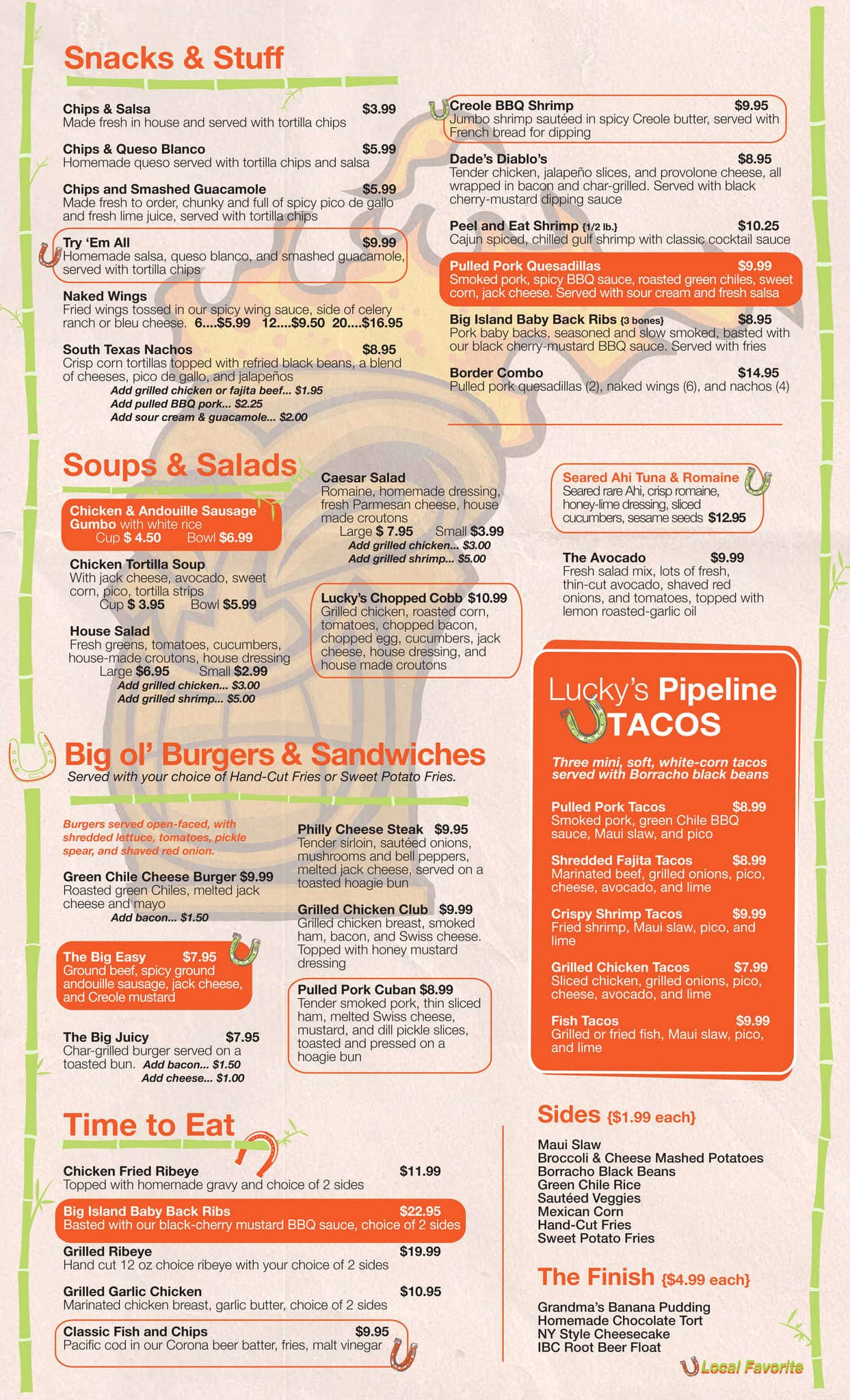 Lucky's Sports Bar & Grill Menu - Urbanspoon/Zomato