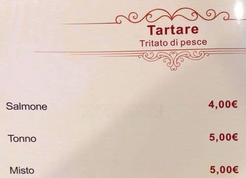 Menu di Ristorante Unico Cinese Giapponese Sudamericano 