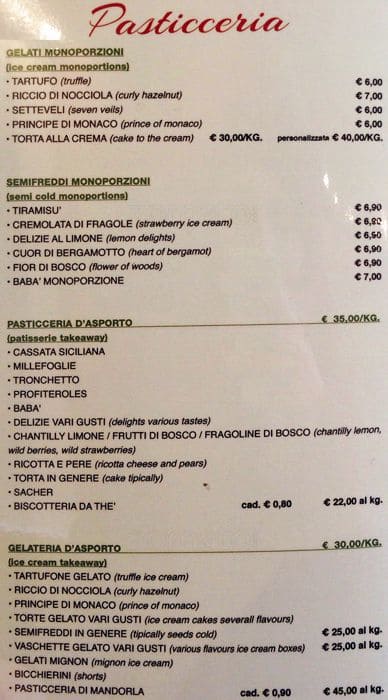 Menu di Bagalà 