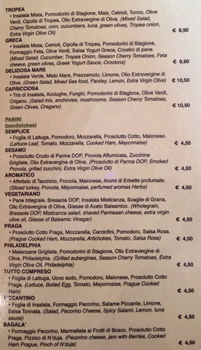 Menu di Bagalà 