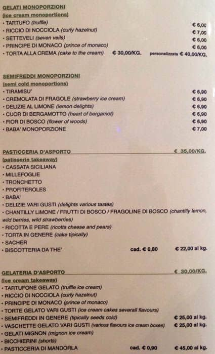 Menu di Bagalà 