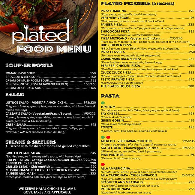 plated menu