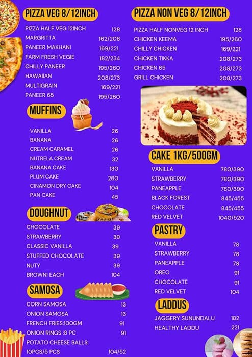 Menu of Blue Berries Bistro Bakery, Kompally, Hyderabad