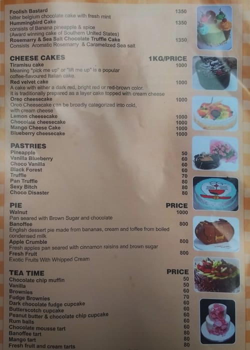 Menu at Bakers Dozen, Gurugram