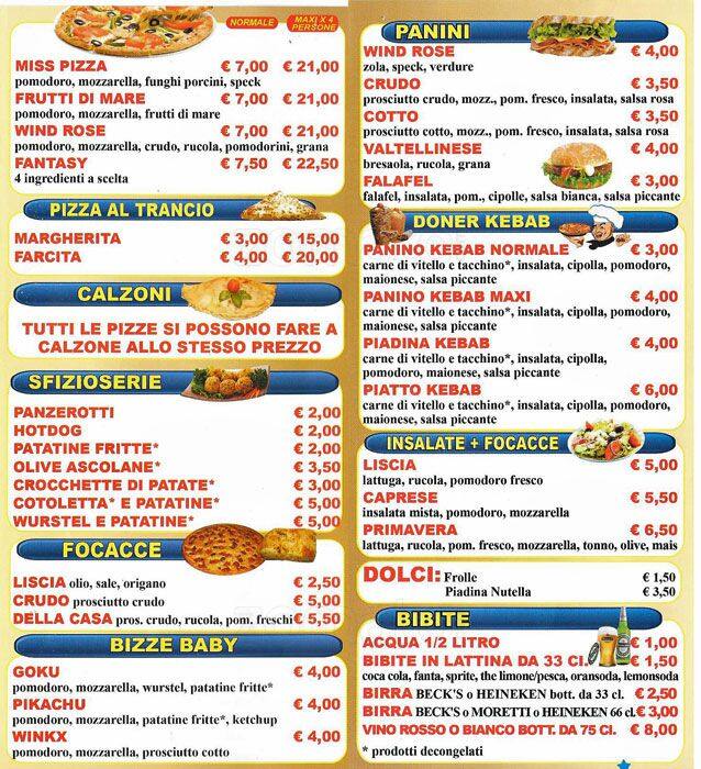 Menu di Wind Rose 