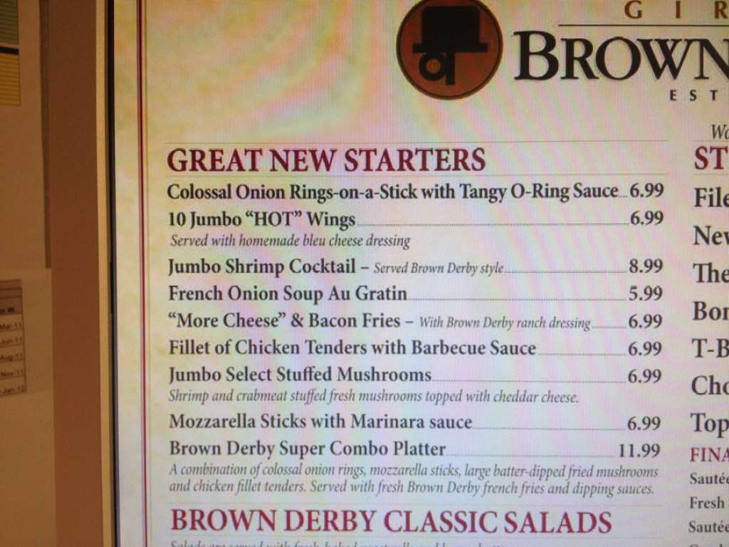 Menu At Girves Brown Derby Pub Bar Medina