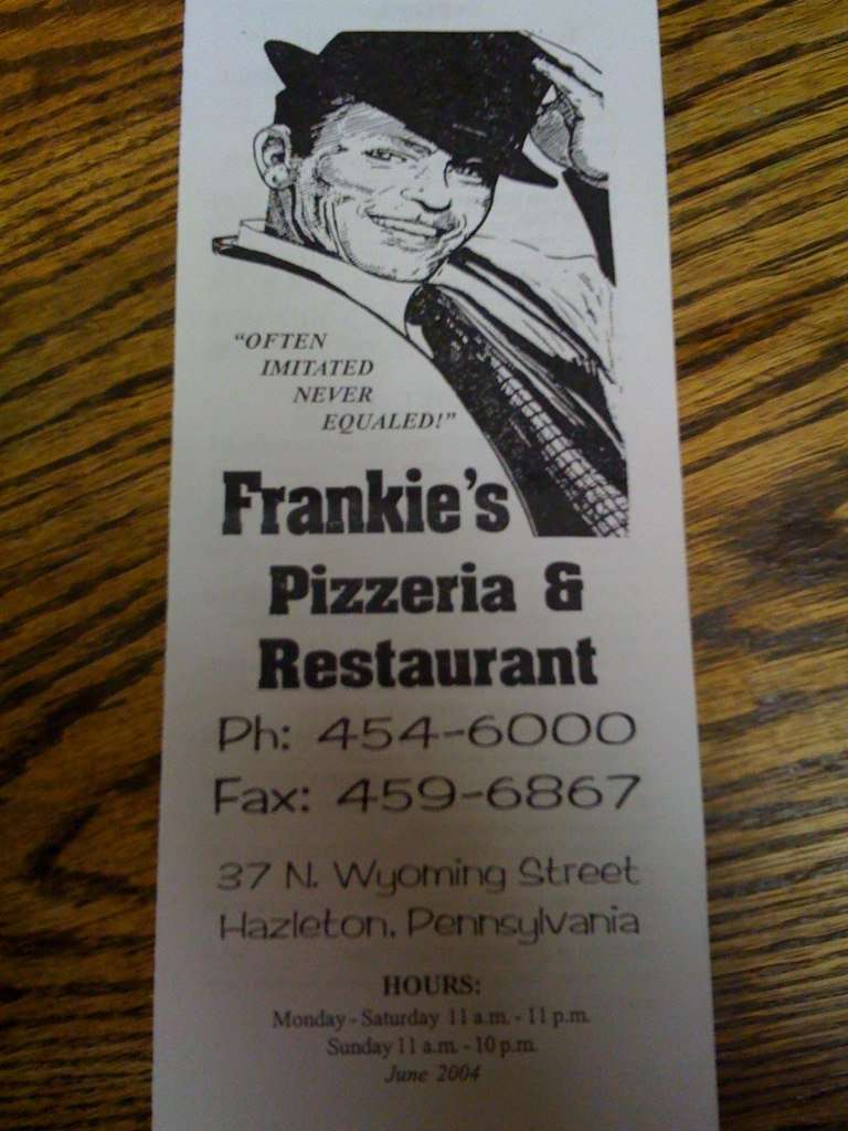 Frankie's Pizzeria Menu, Menu for Frankie's Pizzeria, Hazleton