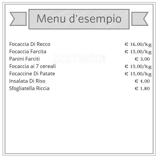 Menu di Panificio Pasticceria Dolci Sapori 