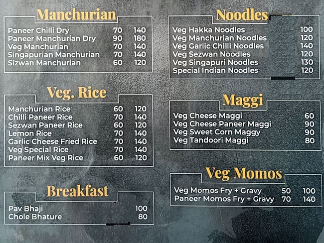 Menu of Indin Cafe, Jhotwara, Jaipur