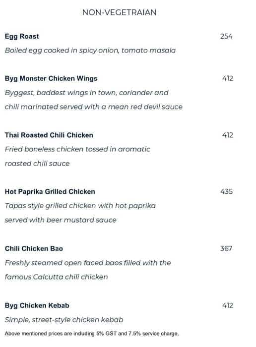 Byg Brewski Brewing Company menu